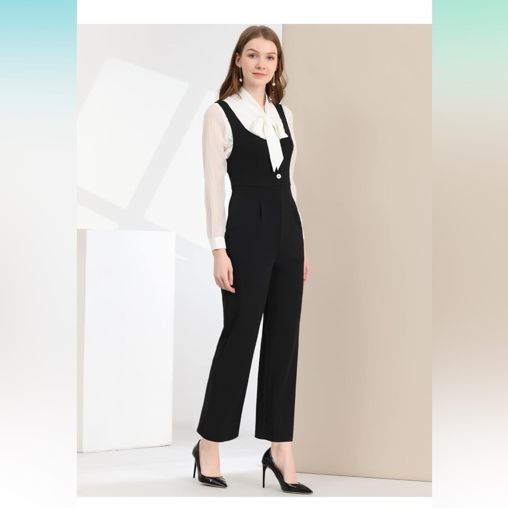 NEW WITH TAGS! Allegra K Black Jumpsuit - Picture 4 of 7